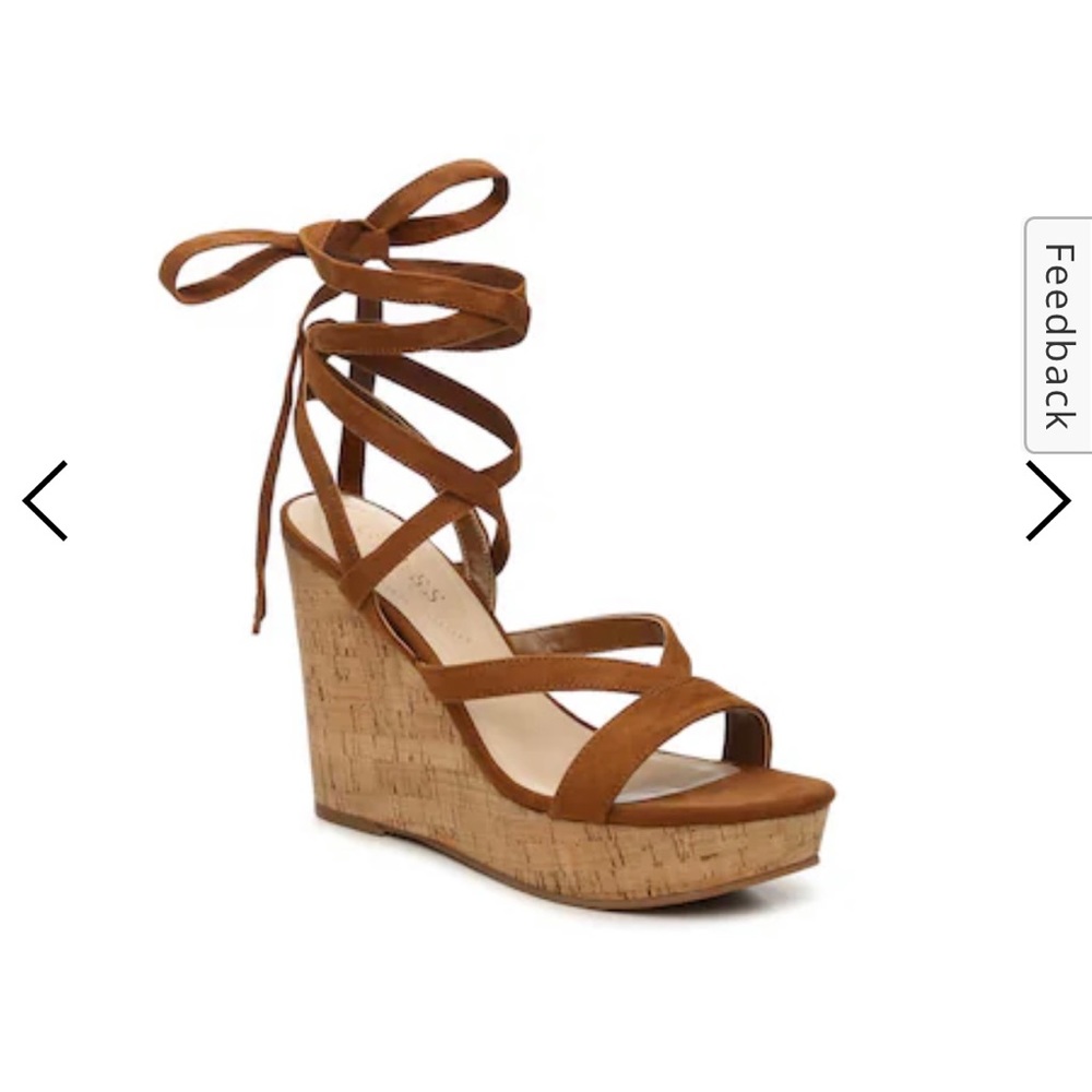 New, unworn Guess Treacy cork platform sandals size 10